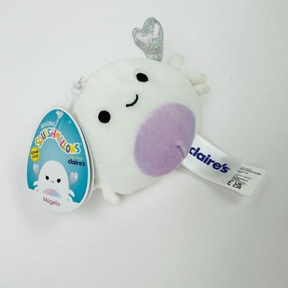 Squishmallow 3.5” Magela the White Crab Plush Keychain Clip-On Claires NWT NEW - Picture 2 of 3